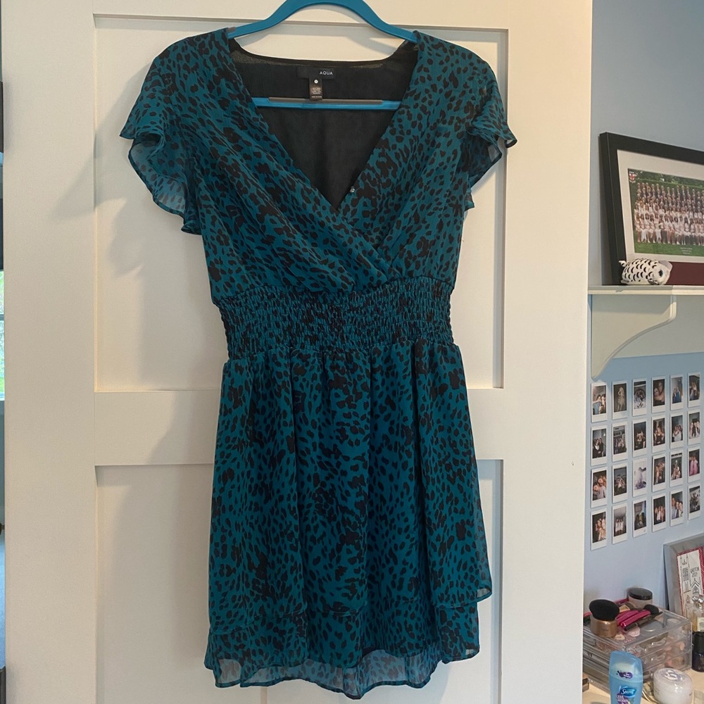 Aqua Teal Popover Dress